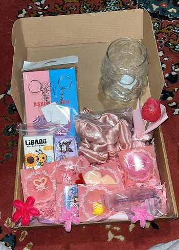 Pembe Baskılı Trendy Kız Aksesuar Seti - Görsel 2