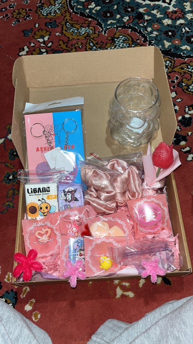 Pembe Baskılı Trendy Kız Aksesuar Seti - Görsel 2