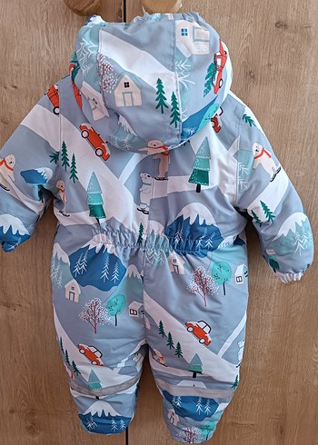 Kürklü Kapüşonlu Baskılı Bebek Tulumu - Görsel 3