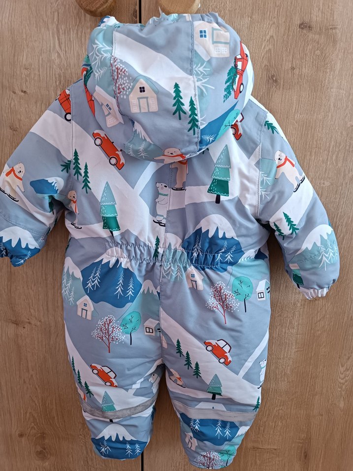 Kürklü Kapüşonlu Baskılı Bebek Tulumu - Görsel 3