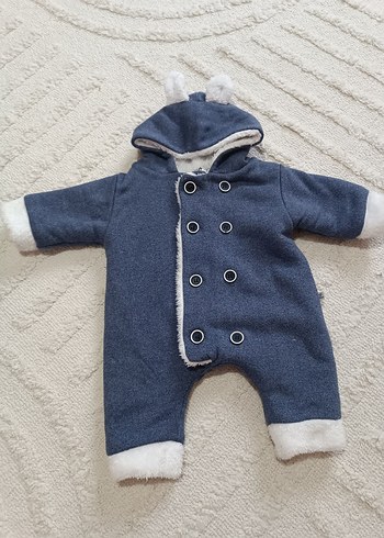 Düğmeli Gri Bebek Tulumu - Görsel 3