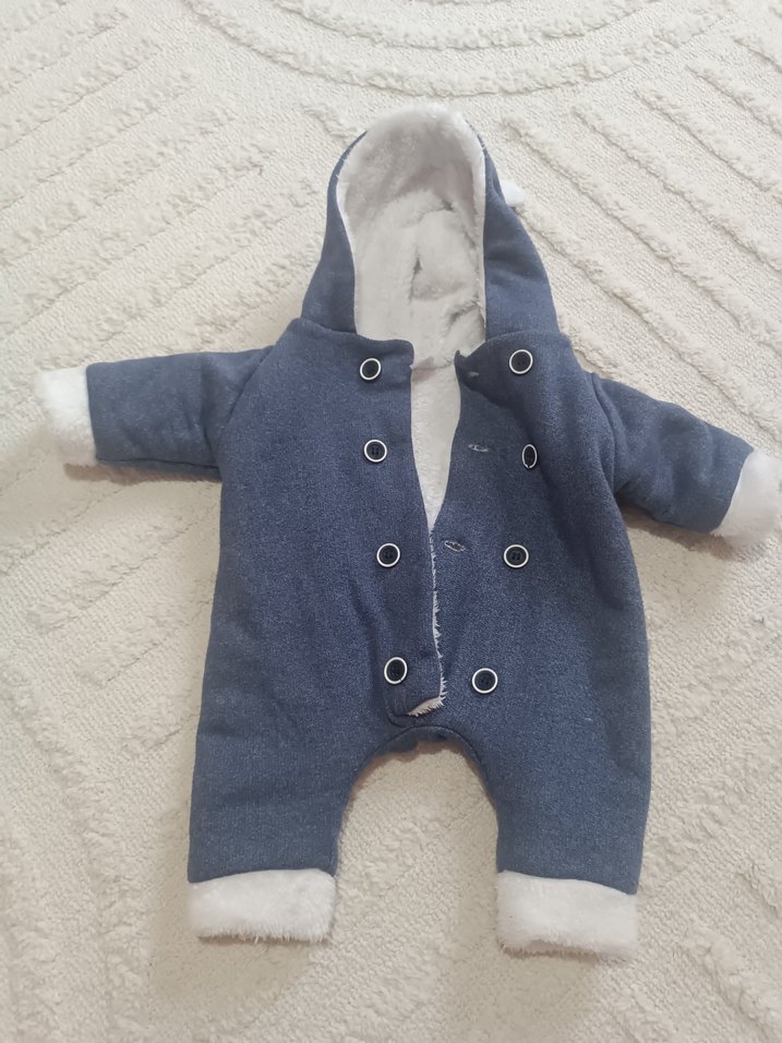 Düğmeli Gri Bebek Tulumu - Görsel 2