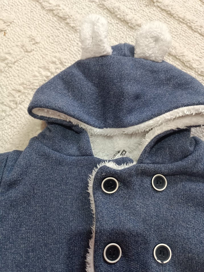 Düğmeli Gri Bebek Tulumu - Görsel 5