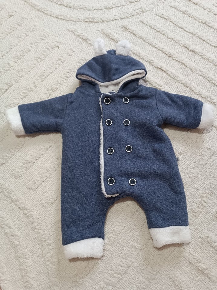 Düğmeli Gri Bebek Tulumu - Görsel 3