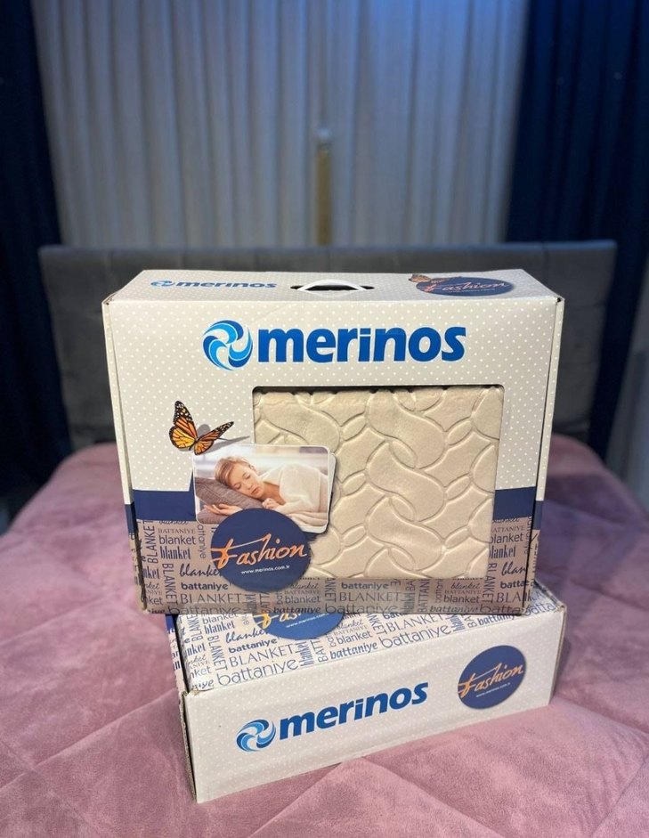 Merinos Sütlü Kahve Desenli Battaniye - Görsel 4