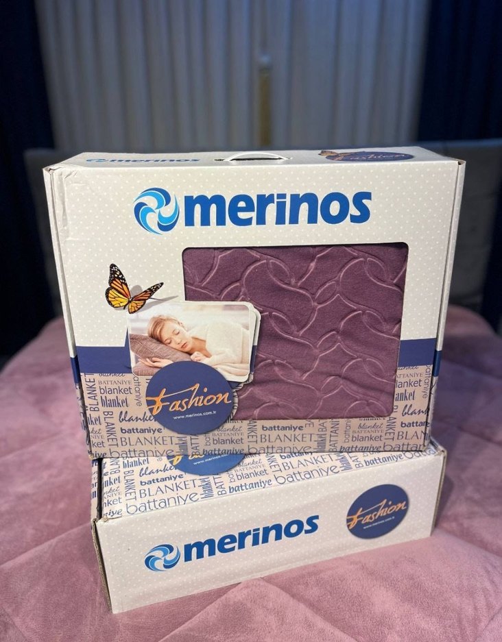 Merinos Sütlü Kahve Desenli Battaniye - Görsel 3