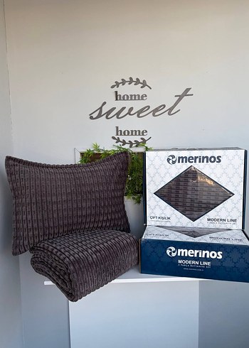 Merinos Modern Line Bej Desenli Yastık ve Kılıfı - Görsel 2