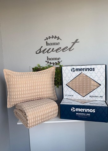 Merinos Modern Line Bej Desenli Yastık ve Kılıfı - Görsel 5