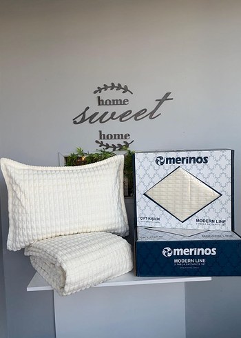 Merinos Modern Line Bej Desenli Yastık ve Kılıfı - Görsel 4