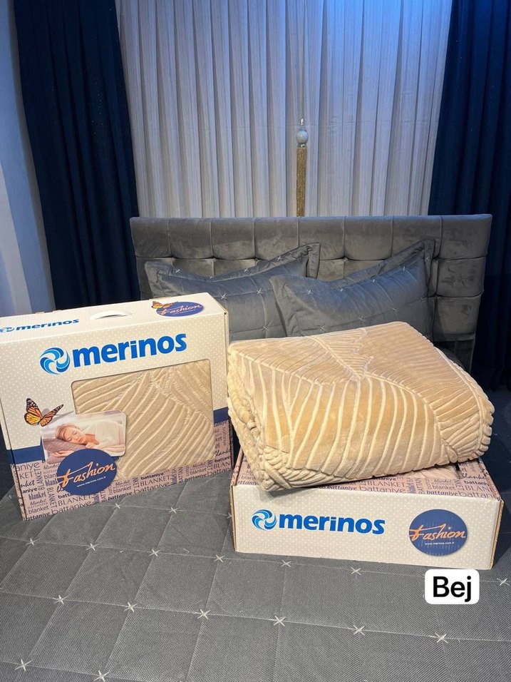 Merinos Krem Desenli Yumuşak Battaniye - Görsel 4