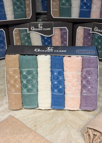 Nakışlı Mor Havlu - Görsel 5