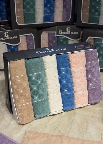 Nakışlı Mor Havlu - Görsel 6