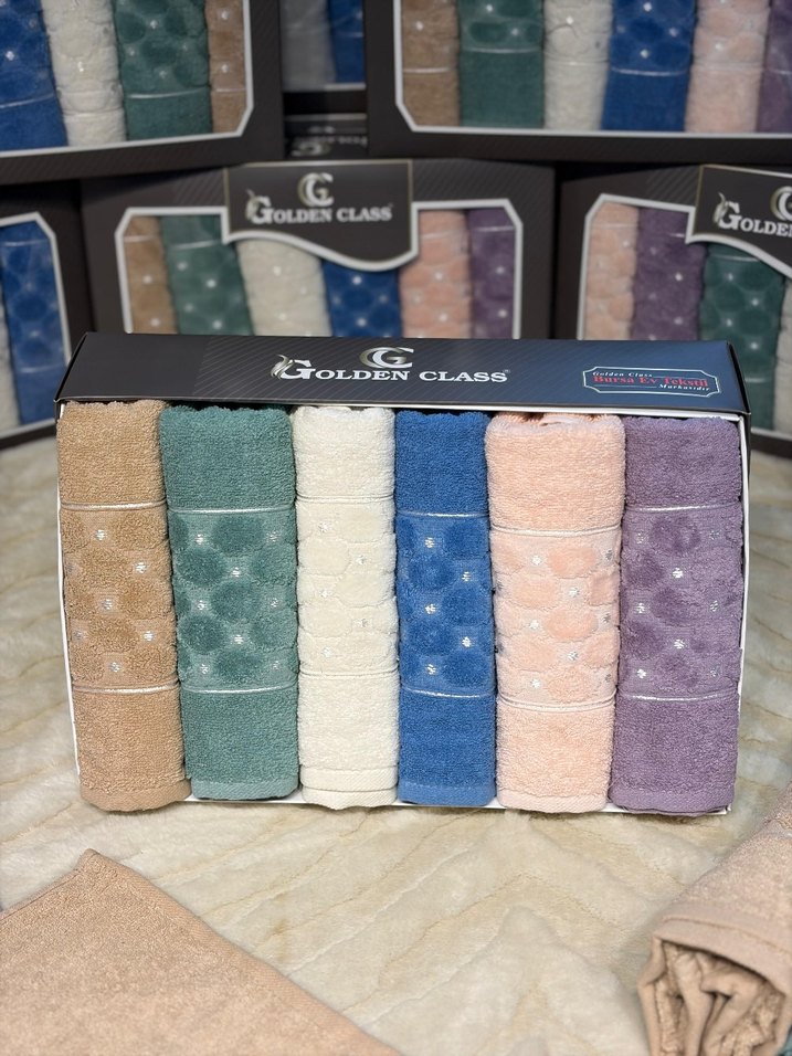 Nakışlı Mor Havlu - Görsel 5