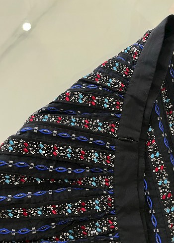 İpekyol Nakışlı Boncuklu Pilili Mini Etek - Görsel 3