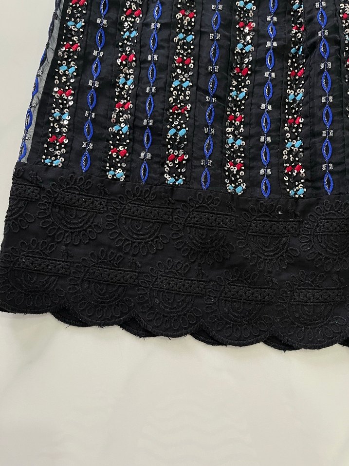 İpekyol Nakışlı Boncuklu Pilili Mini Etek - Görsel 4