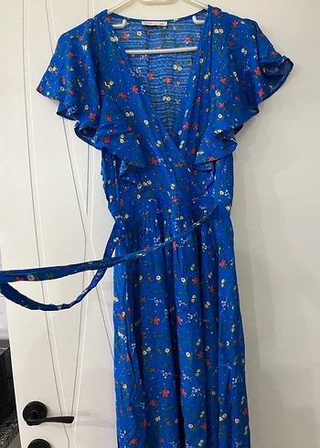 Oxxo marka V Yaka Uzun Elbise - Görsel 2