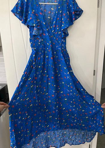 Oxxo marka V Yaka Uzun Elbise - Görsel 4