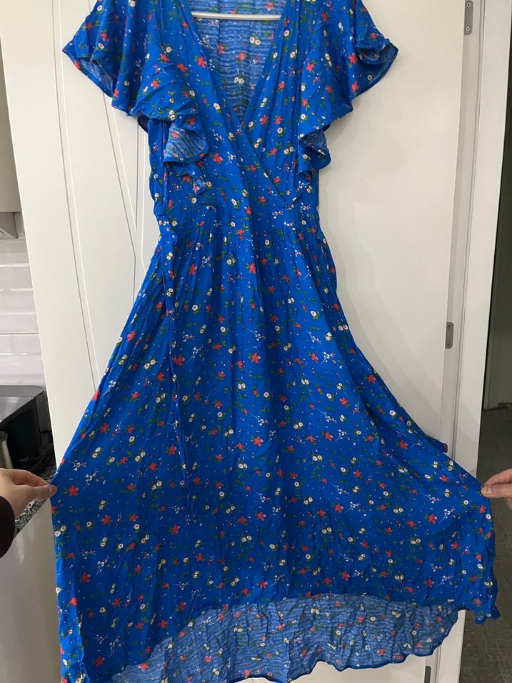 Oxxo marka V Yaka Uzun Elbise - Görsel 4