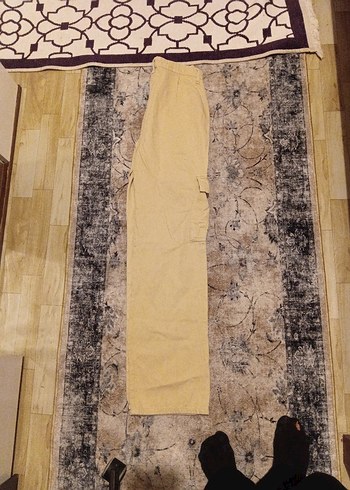 Kadın Bej Süet Rahat Kesim Pantolon - Görsel 2