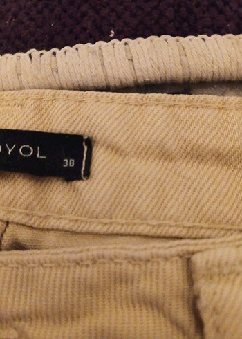 Kadın Bej Süet Rahat Kesim Pantolon - Görsel 4