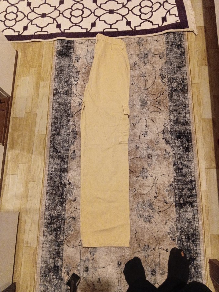 Kadın Bej Süet Rahat Kesim Pantolon - Görsel 2