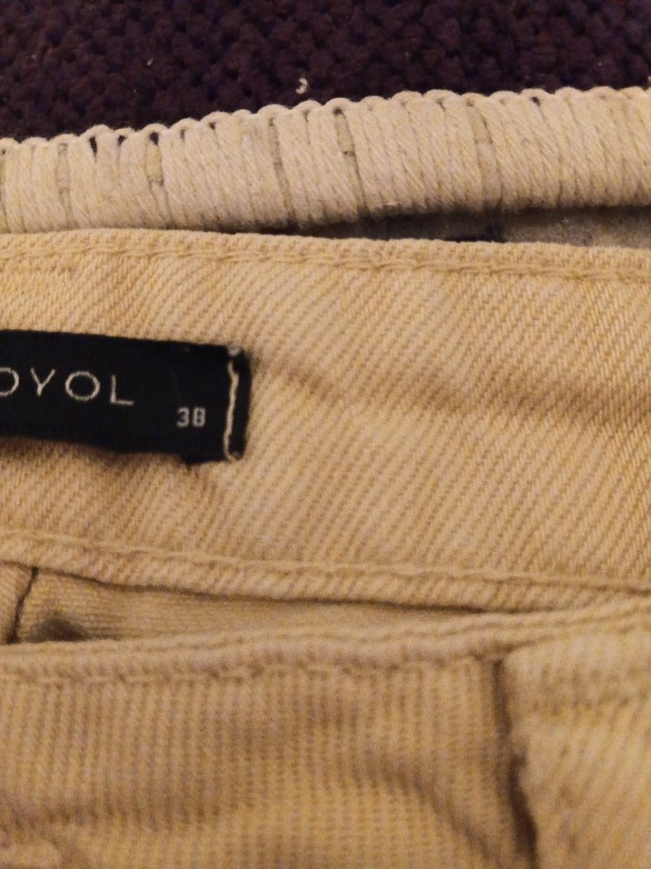 Kadın Bej Süet Rahat Kesim Pantolon - Görsel 4