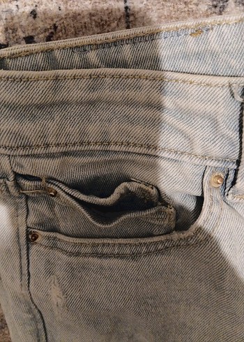 Gri Kadın Kot Pantolon, Midi, Gevşek Kesim - Görsel 5