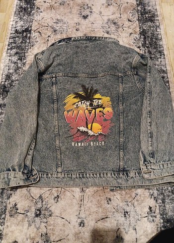 Gri Kadın Rahat Kesim Denim Ceket - Görsel 3