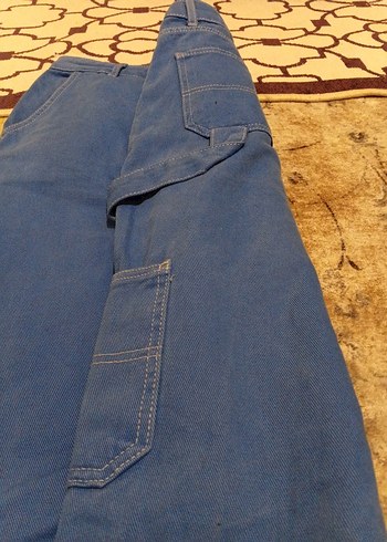 Kadın Lacivert Midi Bol Kesim Kot Pantolon - Görsel 4