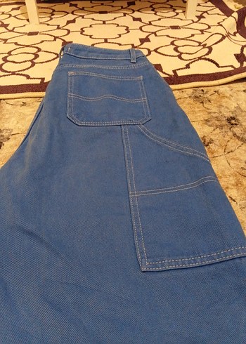 Kadın Lacivert Midi Bol Kesim Kot Pantolon - Görsel 3