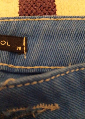 Kadın Lacivert Midi Bol Kesim Kot Pantolon - Görsel 5