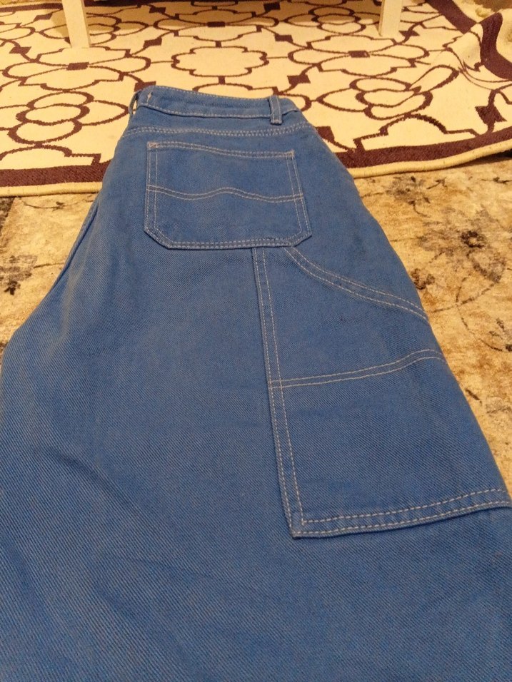 Kadın Lacivert Midi Bol Kesim Kot Pantolon - Görsel 3