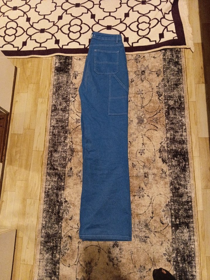 Kadın Lacivert Midi Bol Kesim Kot Pantolon - Görsel 2