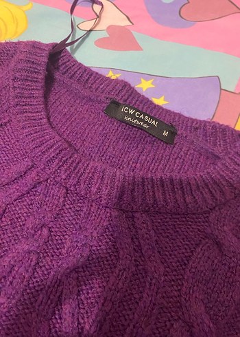 Mor Örgü Kadın Kazak - Görsel 2