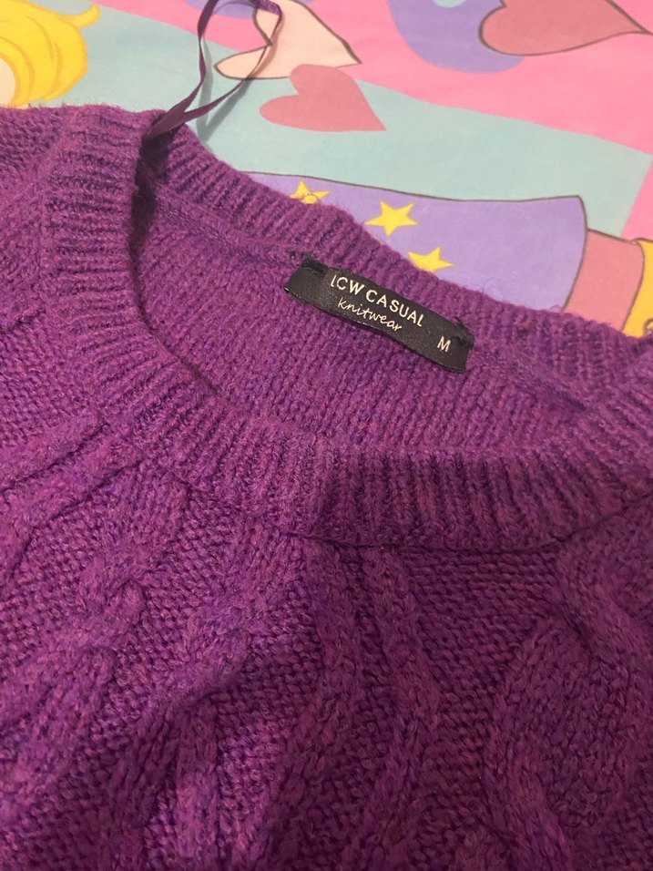 Mor Örgü Kadın Kazak - Görsel 2