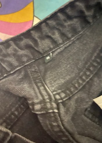 Siyah Bol Kesim Midi Boy Kadın Kot Pantolon - Görsel 2