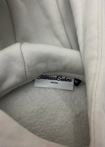 Beyaz Kapüşonlu Kadın Sweatshirt - Görsel 2