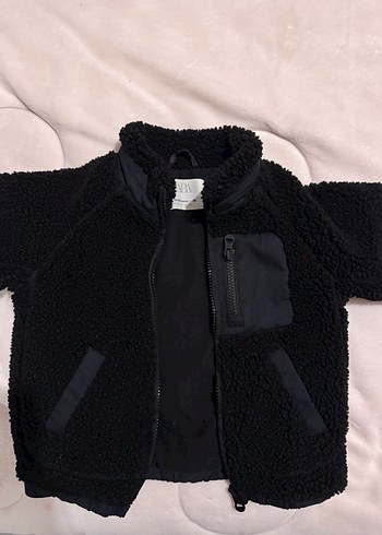 Bebek Siyah Fermuarlı Yumuşak Mont - Görsel 2
