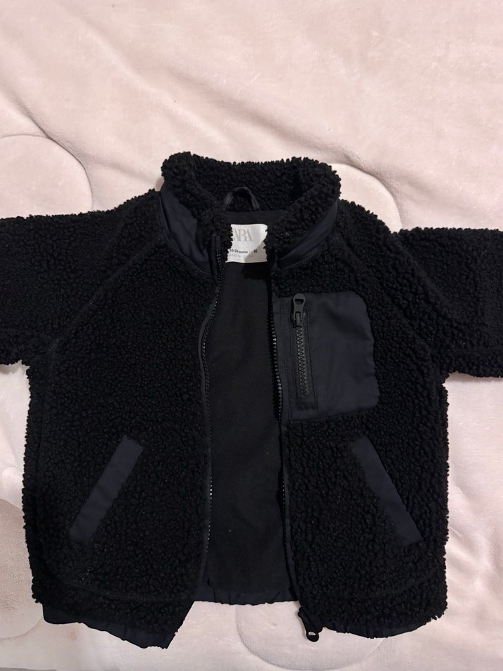 Bebek Siyah Fermuarlı Yumuşak Mont - Görsel 2