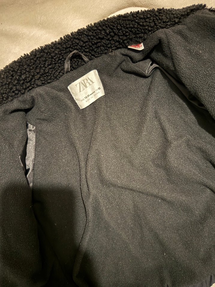 Bebek Siyah Fermuarlı Yumuşak Mont - Görsel 3