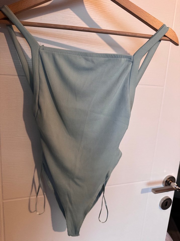 Mavi Askılı Kadın body - Görsel 4