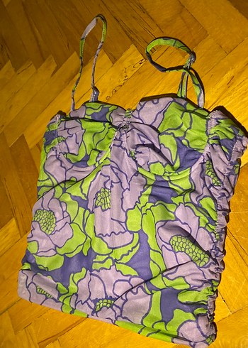 Bohem Çiçek Desenli Mini Büstiyer - Görsel 3