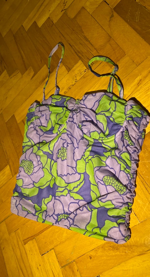 Bohem Çiçek Desenli Mini Büstiyer - Görsel 3