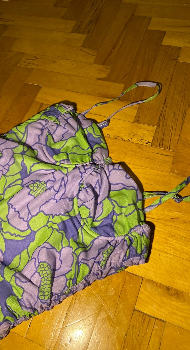 Bohem Çiçek Desenli Mini Büstiyer - Görsel 2