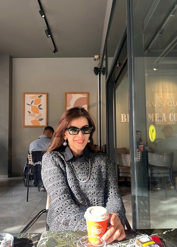 Gri Örgü Kadın Salaş Triko - Görsel 3