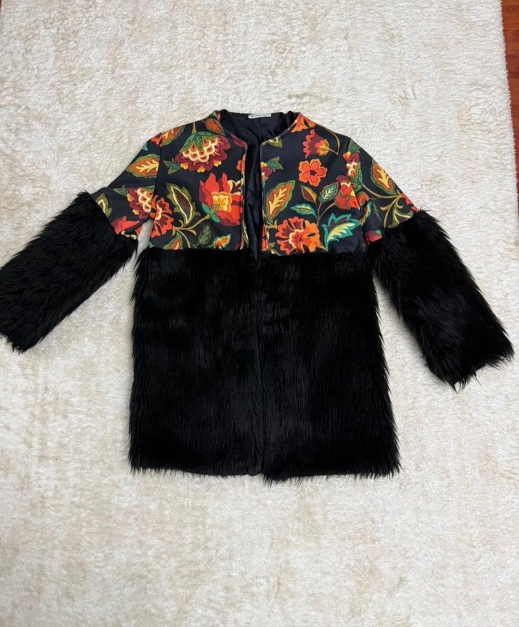 Desenli Kürklü Ceket - Görsel 2