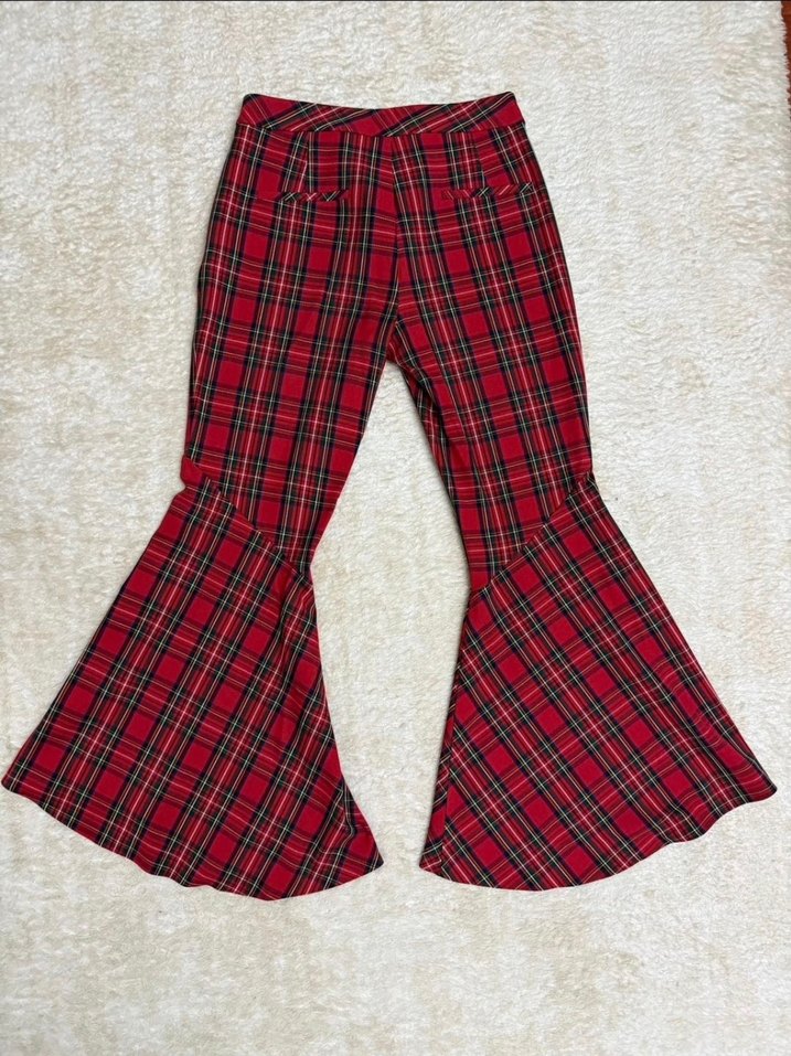 ADL Kırmızı Ekose Kadın Pantolon - Görsel 2
