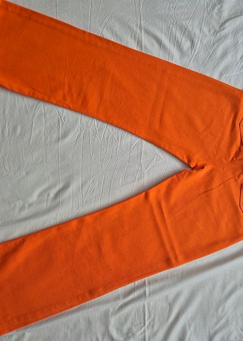 Kadın Turuncu Regular Fit Midi Kot Pantolon - Görsel 3