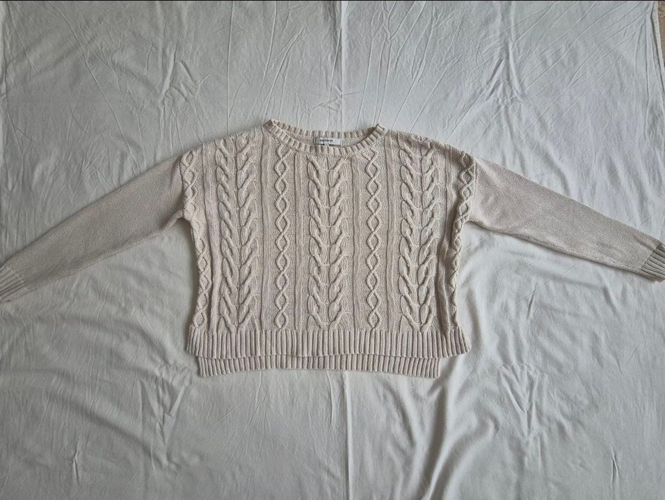 Bej Örgü Kadın Kazak - Görsel 2