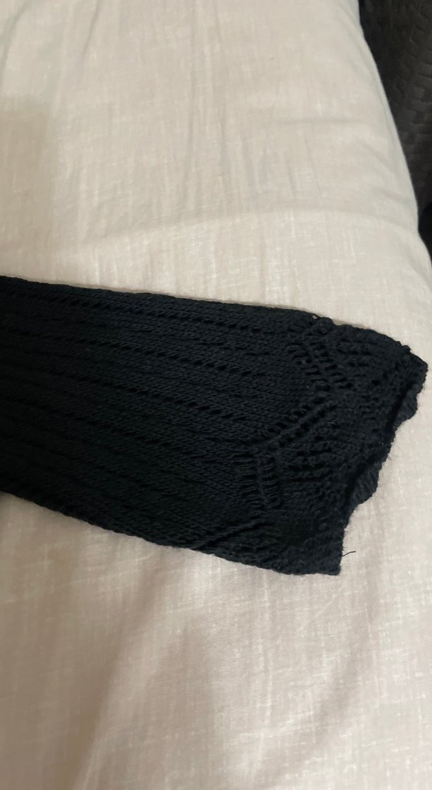 Örgü V Yaka Siyah Kadın Kazak - Görsel 2